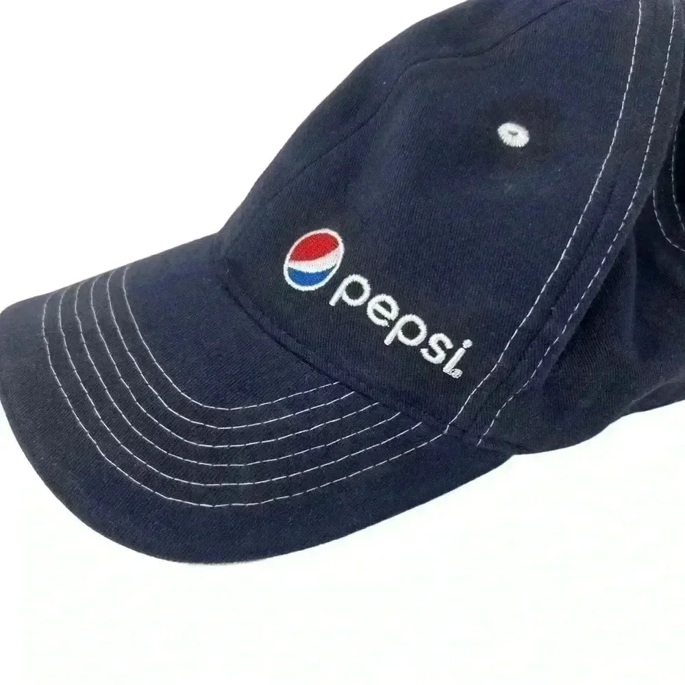 SODAGEAR PEPSI BASEBALL CAP SPELL OUT SCRIPT LOGO SNAP BACK OUTDOORS HAT COTTON